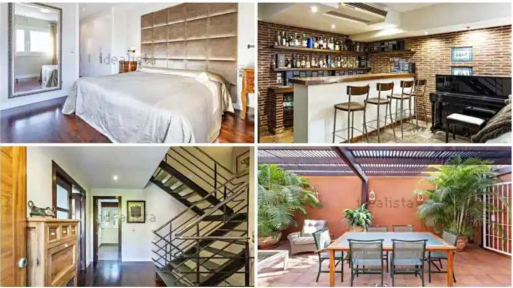 Algunas de las estancias de la que fue la casa familiar de Ana Soria en un montaje de EL ESPAÑOL.