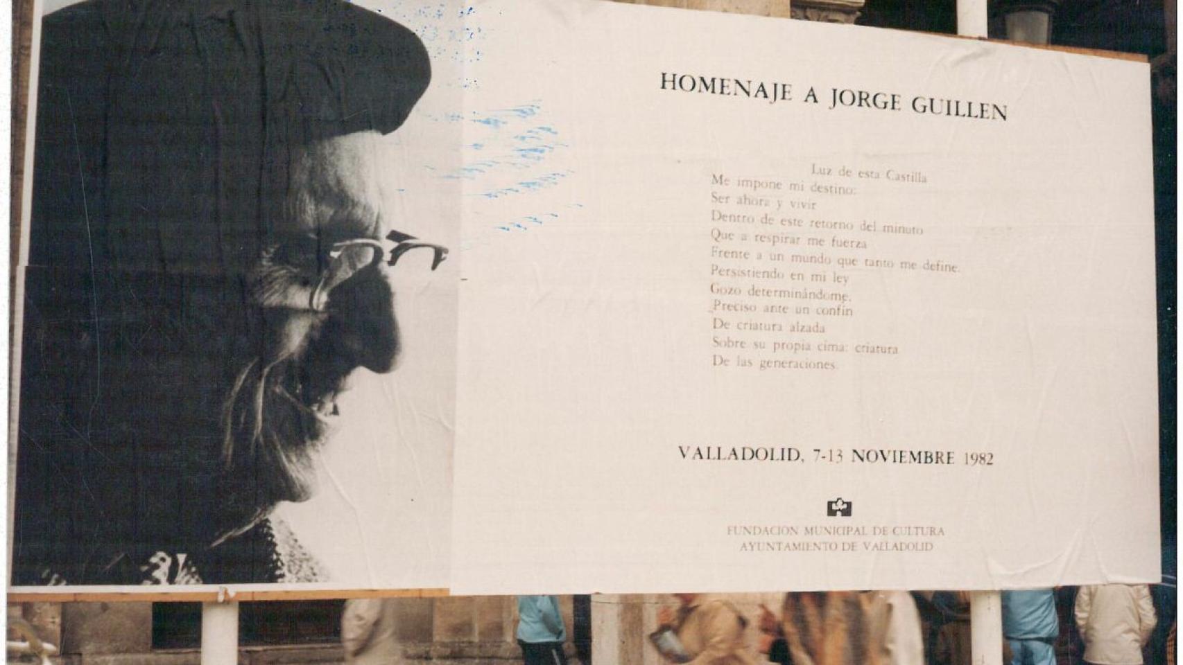 Cartel que anunciaba un homenaje a Jorge Guillén en Valladolid