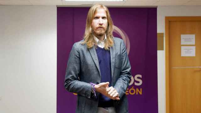 El coordinador autonómico de Podemos Castilla y León, Pablo Fernández, en el encuentro de Podemos Castilla y León