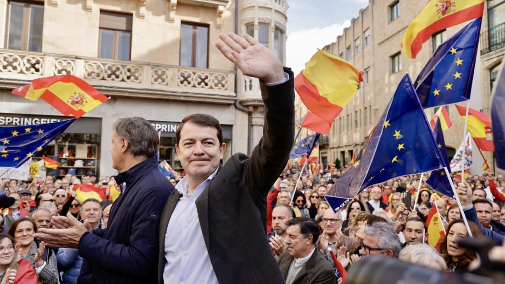 Mañueco, en una reciente concentración en Salamanca