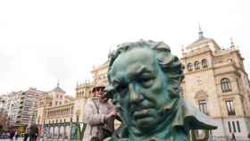 Imagen del Goya gigante en la Plaza Zorrilla de Valladolid