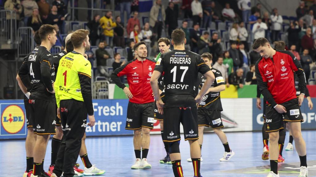 Los jugadores de la selección española de balonmano en el Europeo 2024