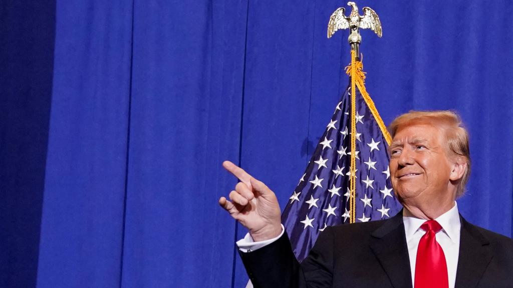 Donald Trump, el martes en un mitin de campaña previo a las primarias de Nuevo Hampshire.