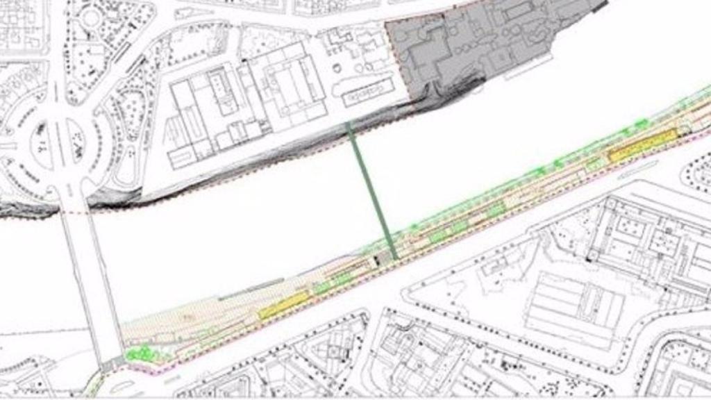 Pasarela que proyecta Altadis sobre el río.