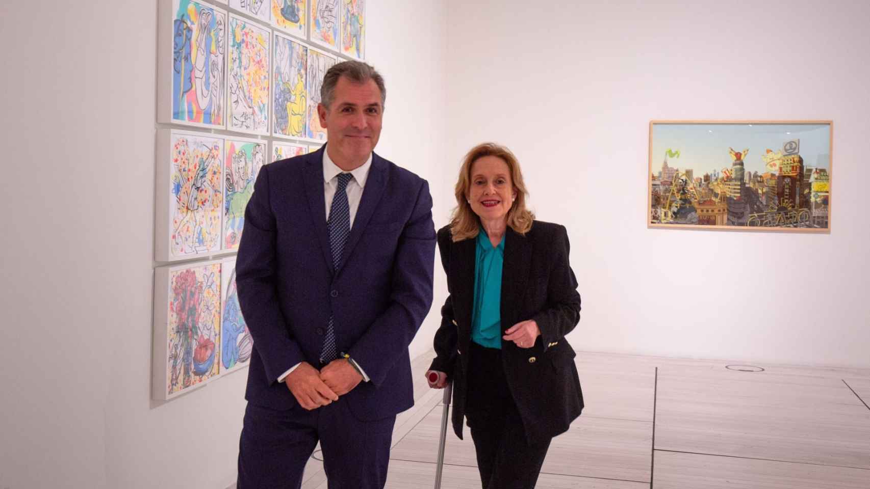 El vicepresidente de la Diputación de Pontevedra, Rafa Domínguez, y la directora del Museo de Pontevedra, Ángeles Tilve.