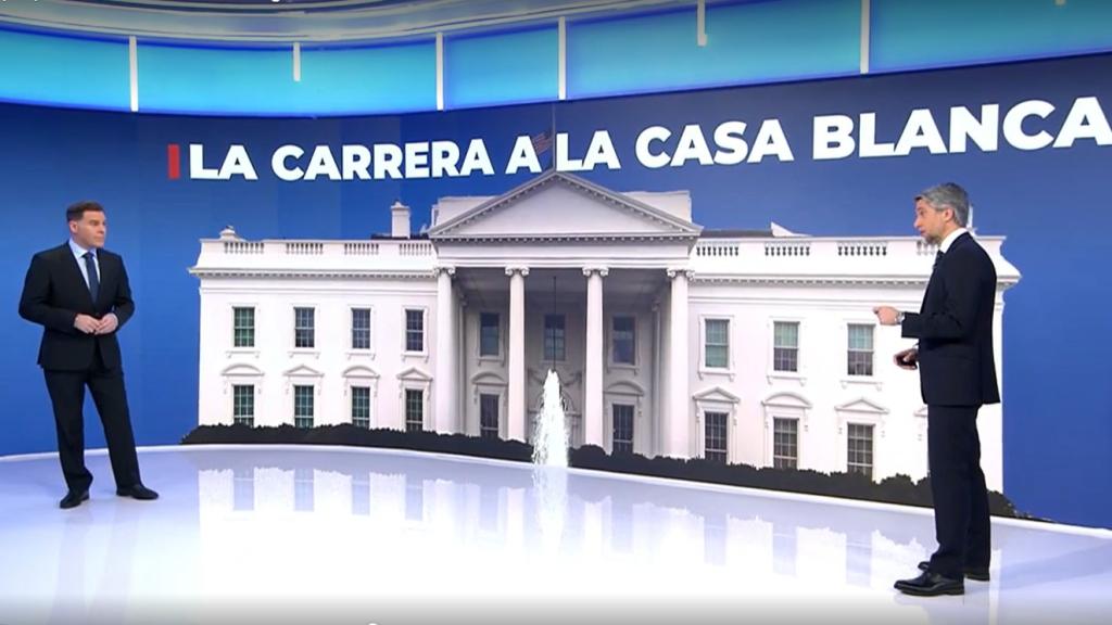 Bricio Segovia y Carlos Franganillo en 'Informativos Telecinco'.