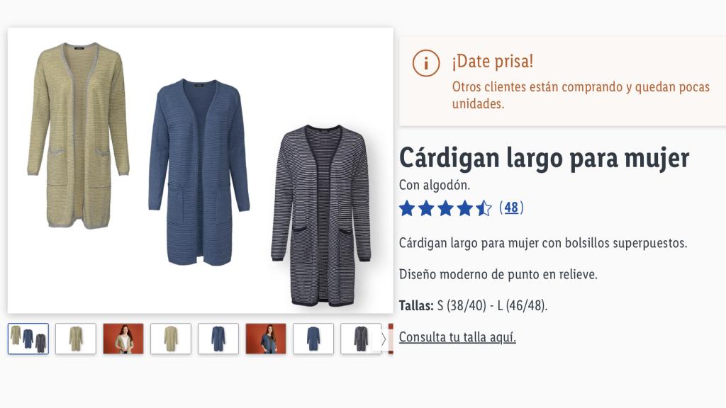 Cárdigan largo para mujer.