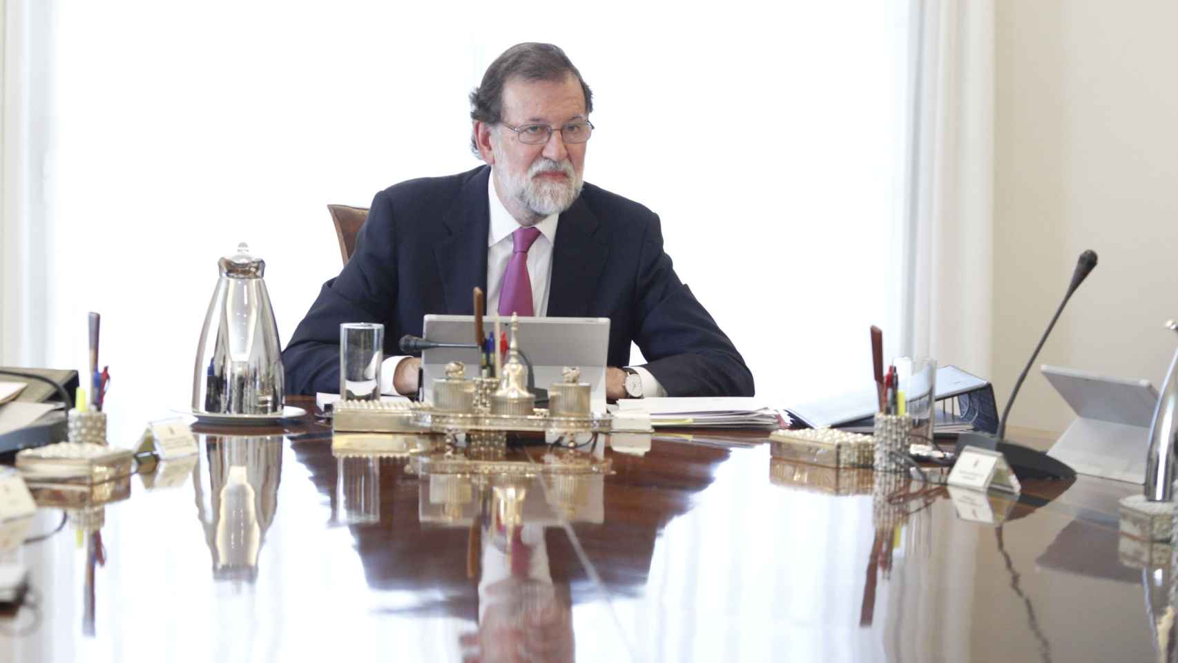Mariano Rajoy durante una reunión del Consejo de Ministros en 2017