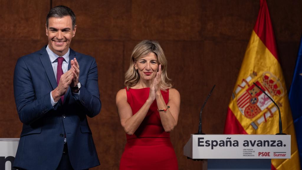 El presidente del Gobierno, Pedro Sánchez, y la vicepresidenta segunda del Gobierno y ministra de Trabajo, Yolanda Díaz, en una imagen de archivo.