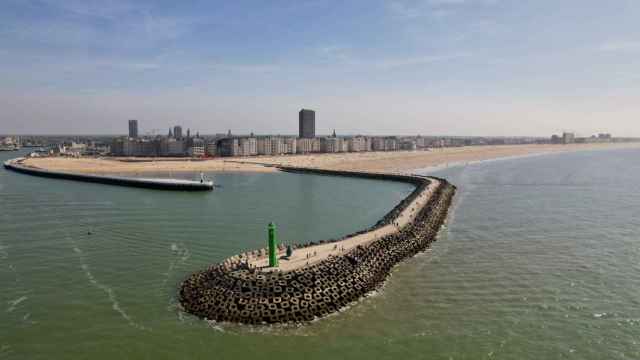 Panorámica de la costa de Ostende, Bélgica.