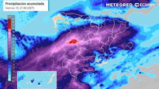 La nueva borrasca y la vaguada de aire frío que interactuarán sobre España el viernes 19, desplomando las temperaturas.