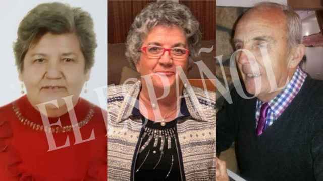 De izquierda a derecha, Ángeles, Amelia y Pepe, los tres hermanos hallados muertos en Morata de Tajuña.