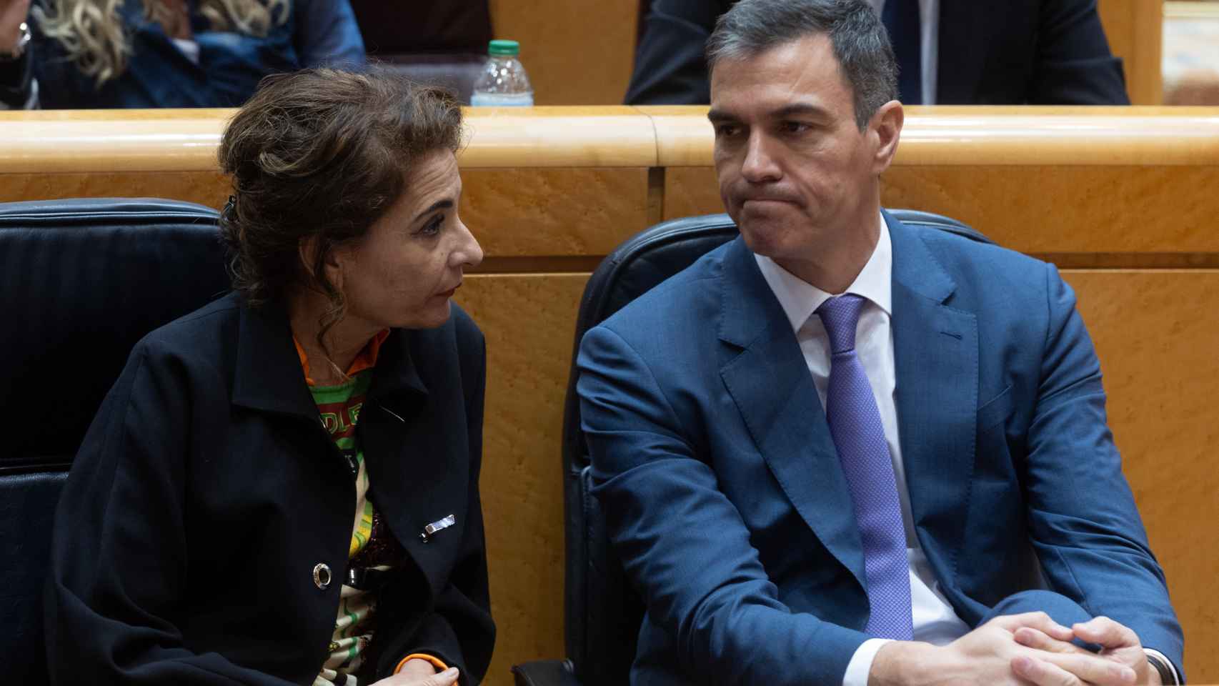 María Jesús Montero y Pedro Sánchez, en el Senado.