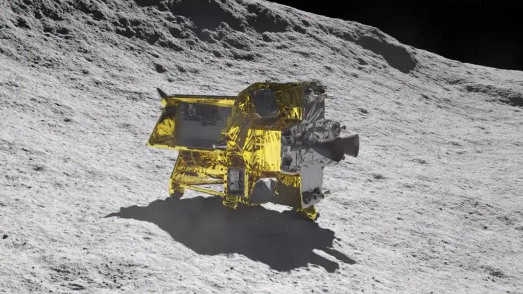 Representación del módulo SLIM en la Luna