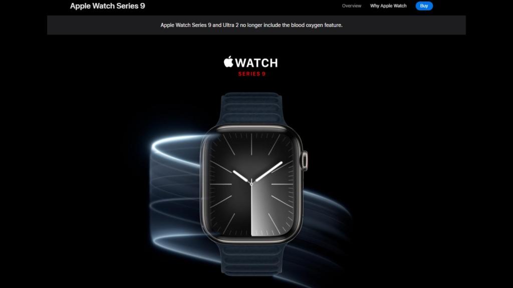 El banner en la web de Apple.