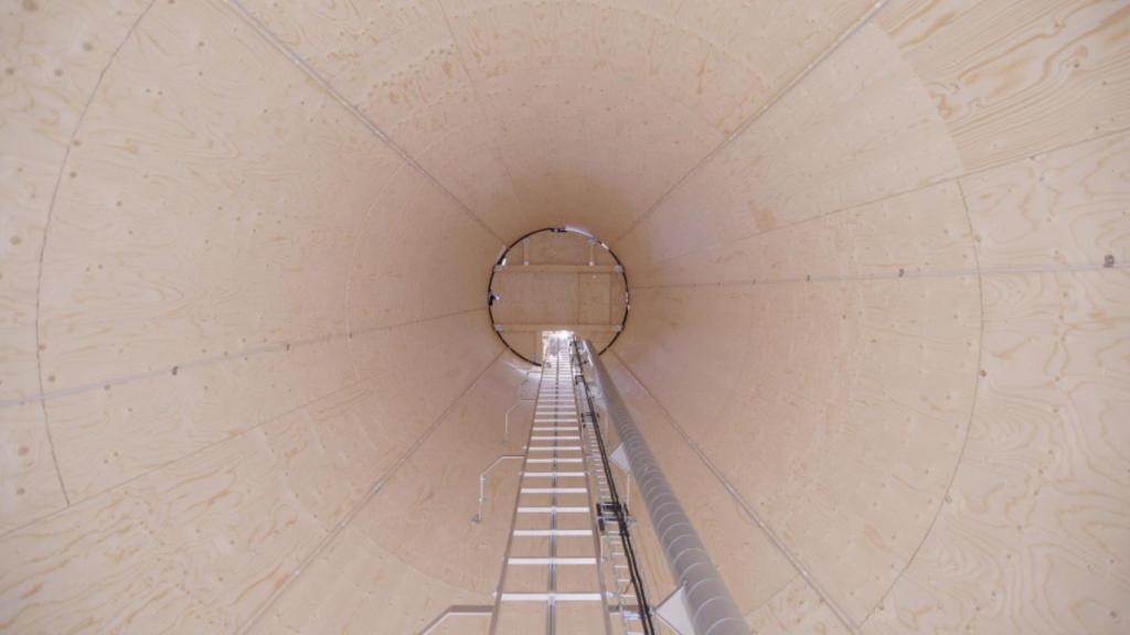 El interior del aerogenerador.