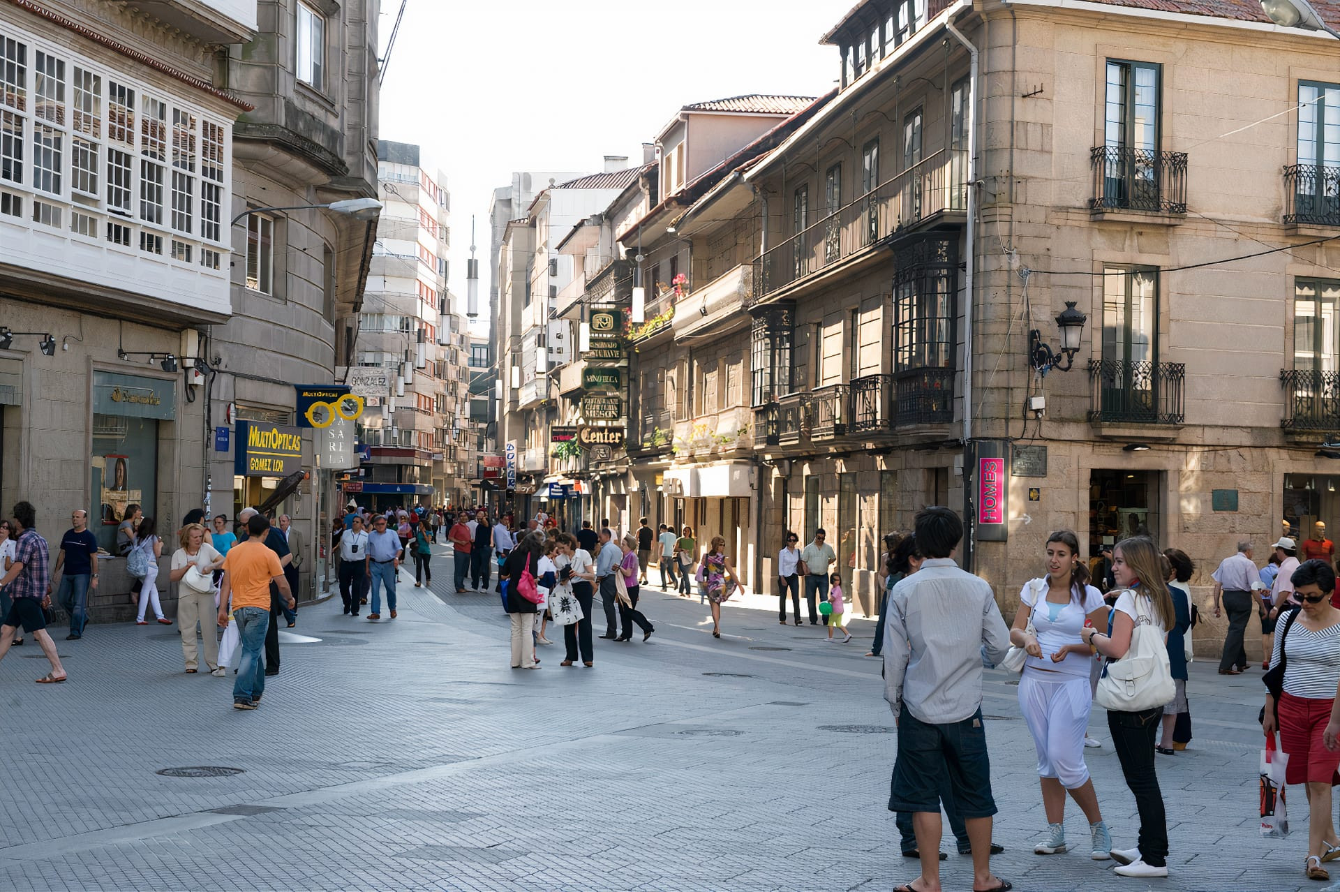 Ambiente en el centro de la ciudad de Pontevedra.