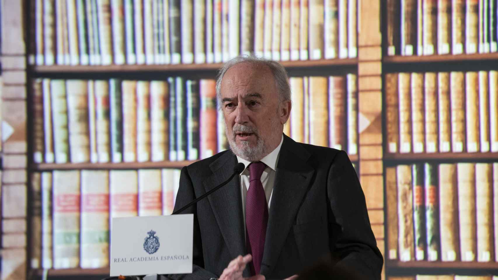 Santiago Muñoz Machado, director de la Real Academia Española, en la rueda de prensa de presentación de la Biblioteca Digital de la RAE