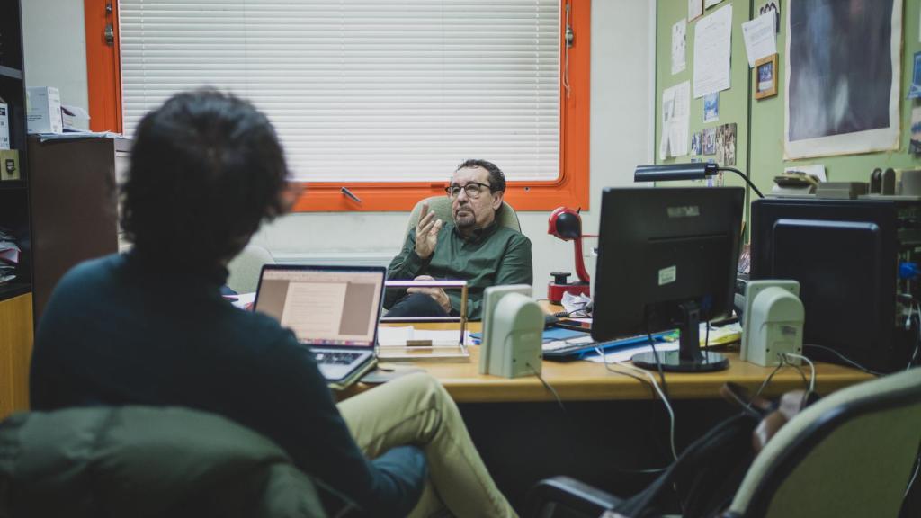 Un momento de la entrevista.