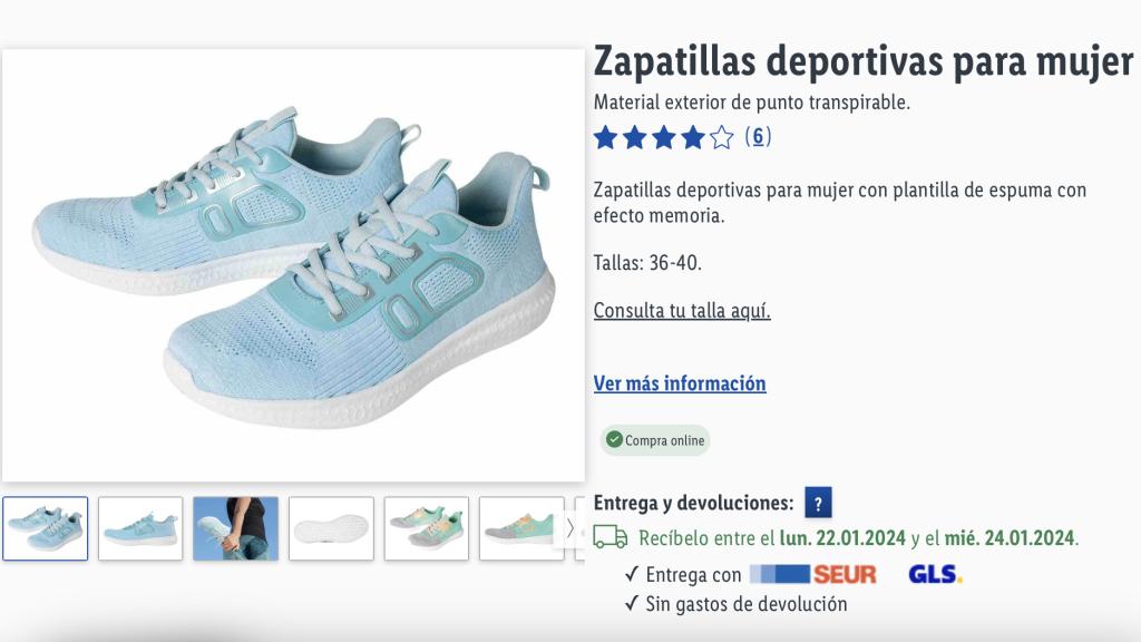 Zapatillas deportivas para mujer.