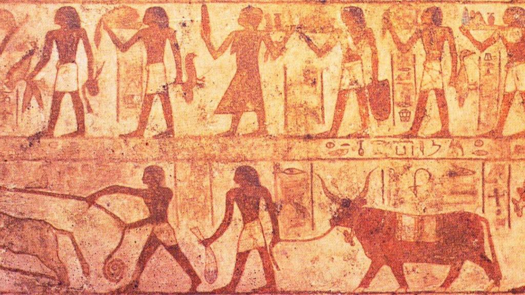 Uno de los relives estudiados en la necrópolis del Primer periodo intermedio