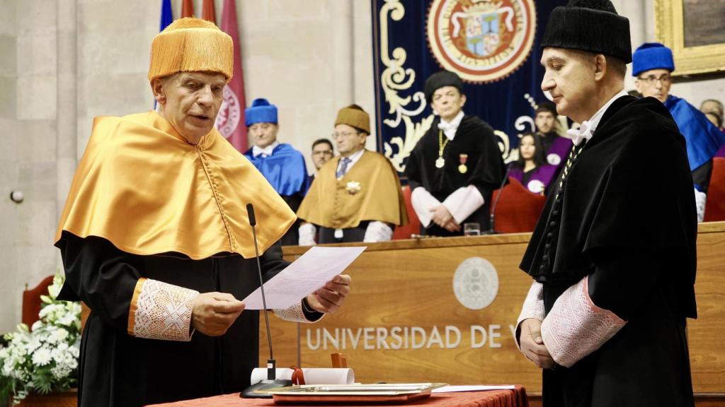 El Alto representante de la UE, Josep Borrell, tras recibir el doctorado honoris causa, este viernes en la Universidad de Valladolid.
