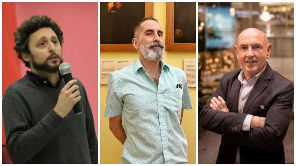 De izquierda a derecha, Jon Viar, Álver Vázquez e Iñaki Arteta.