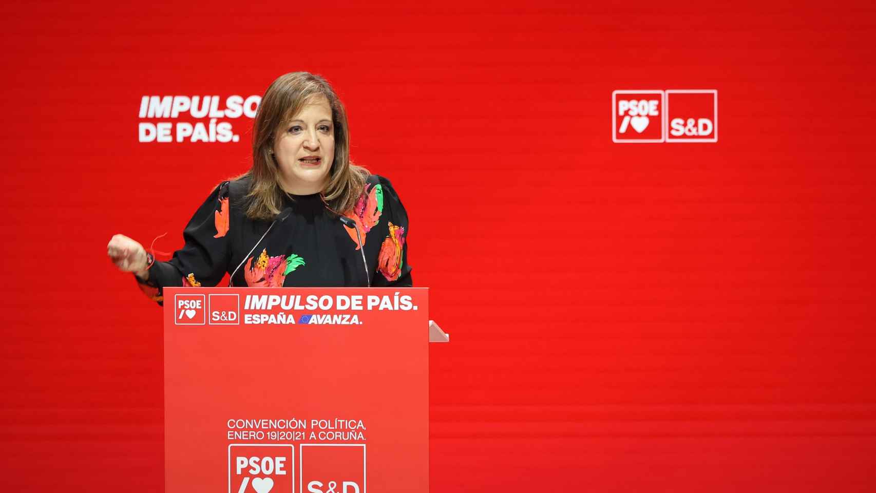 La eurodiputada y presidenta de la Alianza Progresista de S&D, Iratxe García, interviene en la inauguración de la Convención Política del PSOE 'Impulso de país'