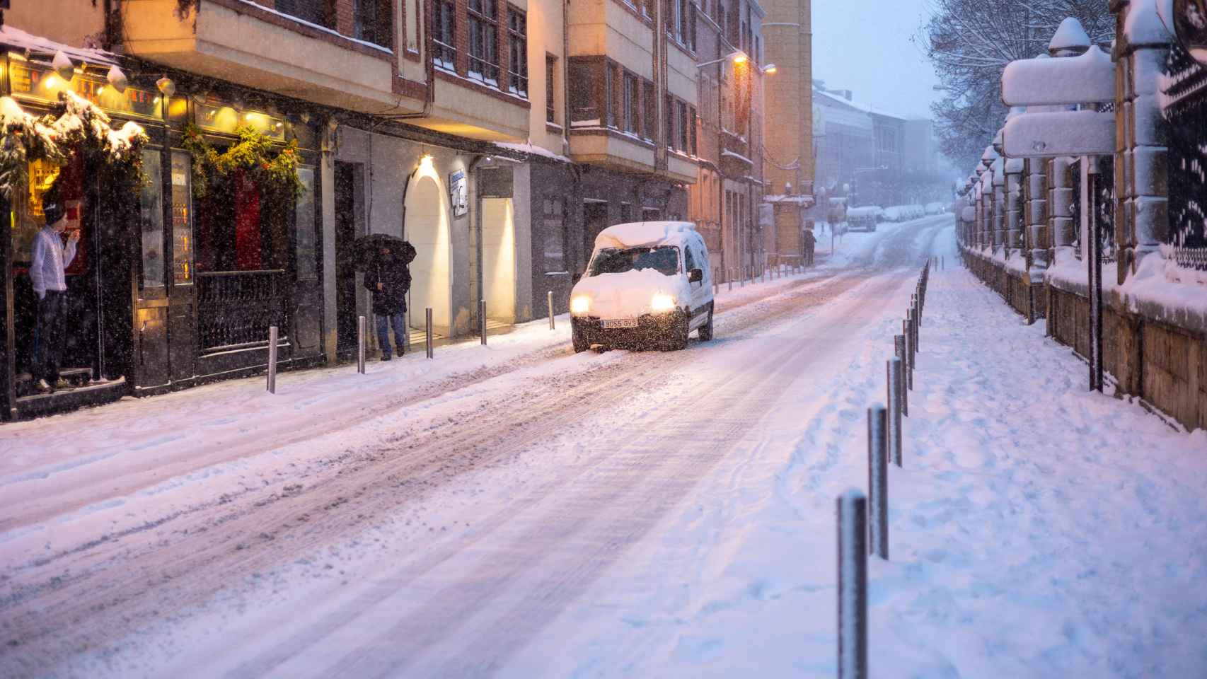 Nieve en Soria durante el paso de la borrasca Juan en enero