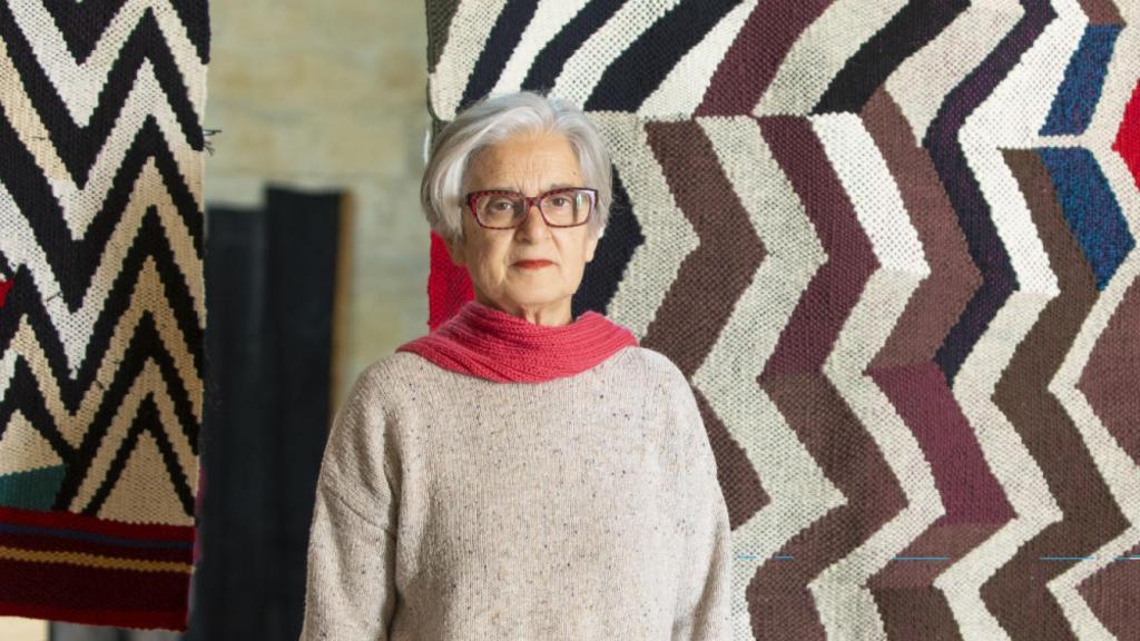 Teresa Lanceta esta semana en el montaje de la exposición en el Museo Patio Herreriano. Foto: Víctor Hugo Martín Caballero