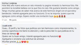 Mensajes que recibió Ángeles, una de las hermanas halladas muertas en Morata de Tajuña, por la red social Facebook.