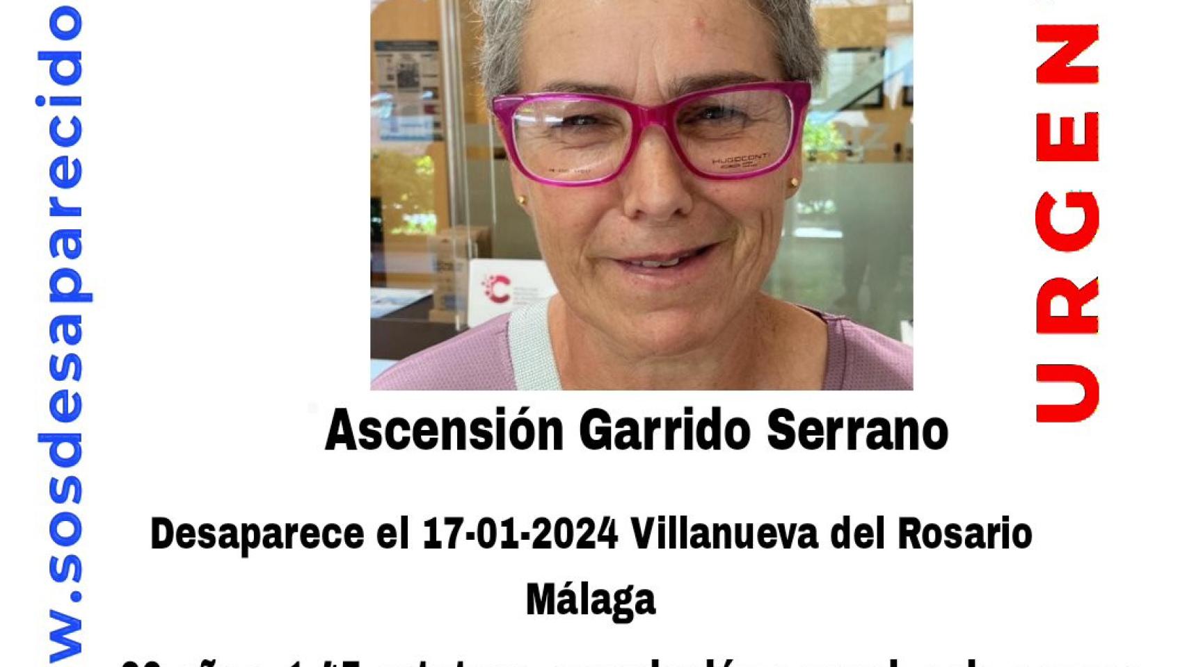 Buscan a una mujer de 60 años desaparecida hace tres días en Villanueva del Rosario.