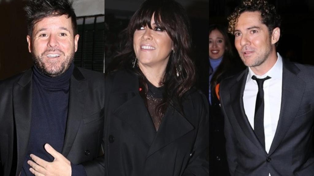 Pablo López, Vanesa Martín y David Bisbal en la fiesta privada.