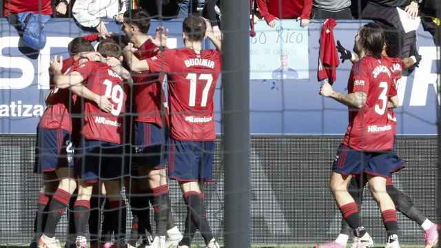 Los jugadores de Osasuna celebran un gol ante el Getafe.
