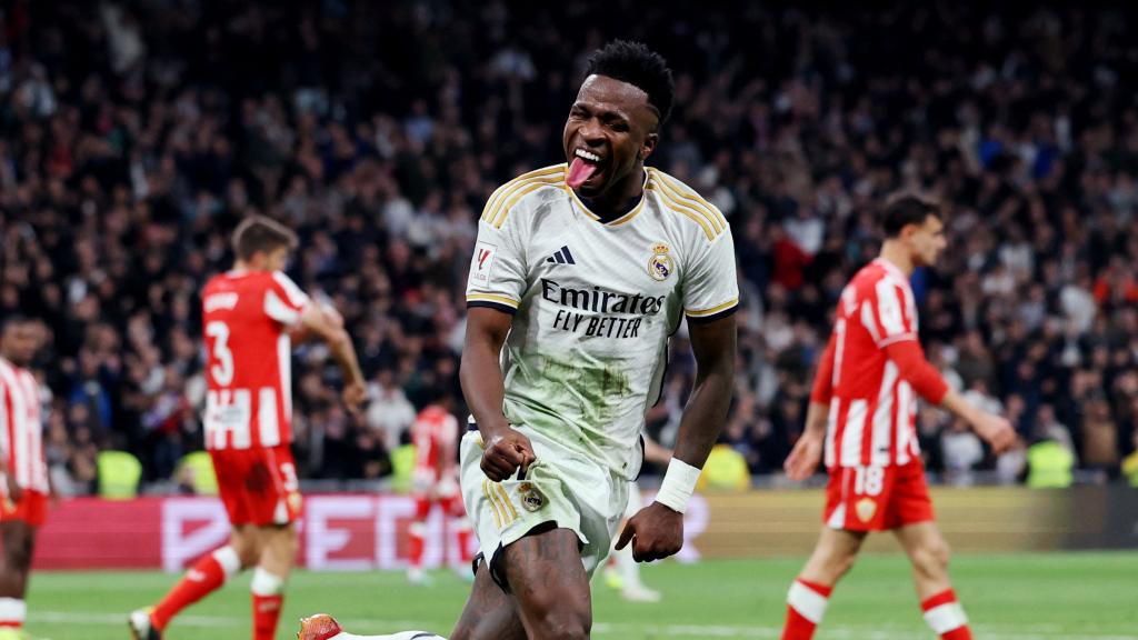 Vinicius celebra un gol contra el Almería