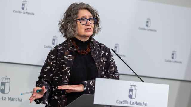 Mercedes Gómez, consejera de Desarrollo Sostenible de Castilla-La Mancha, este lunes en rueda de prensa