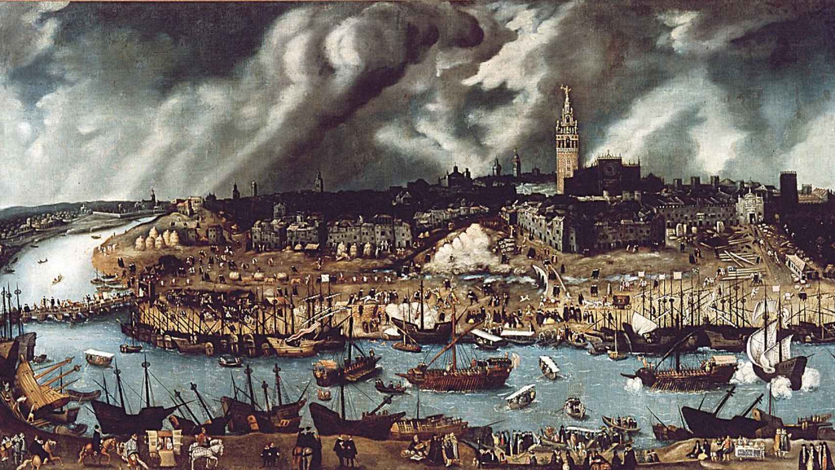Vista de Sevilla desde Triana en el siglo XVI.