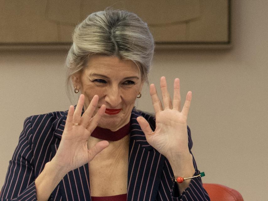 La vicepresidenta segunda del Gobierno y ministra de Trabajo y Economía Social, Yolanda Díaz, durante la Comisión de Trabajo.