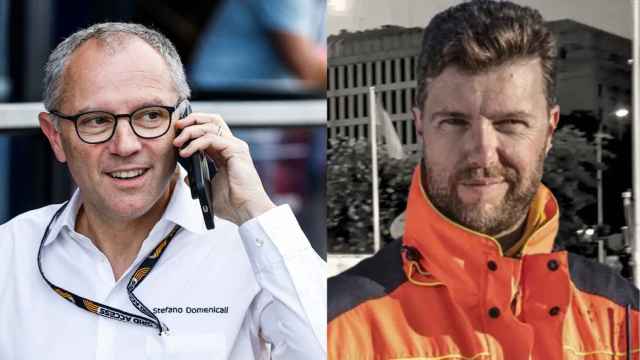 A la izquierda, el consejero delegado de la F1, Stefano Domenicali;  a la derecha, el CEO de Dromo, Jarno Zaffelli.