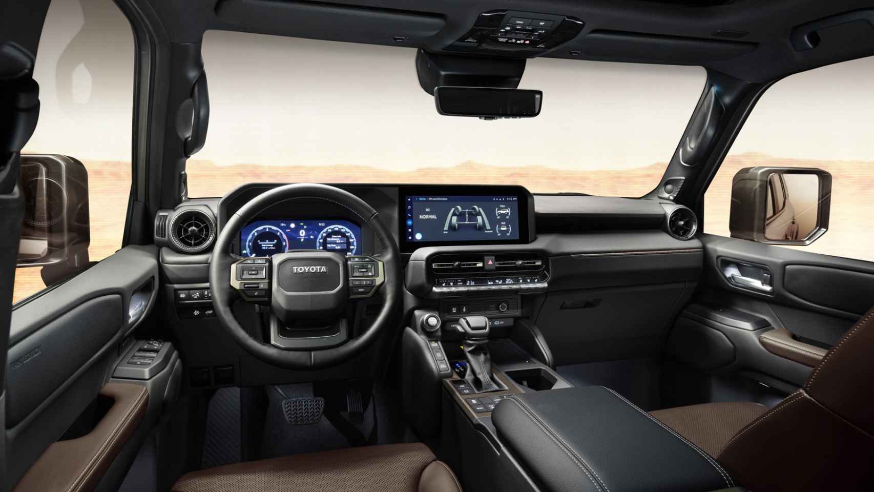 Interior del Toyota Land Cruiser.