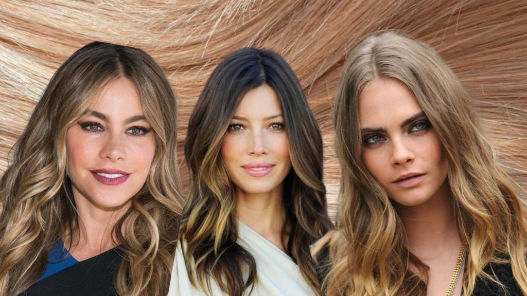 Montaje celebrities con mechas 'Balayage'.