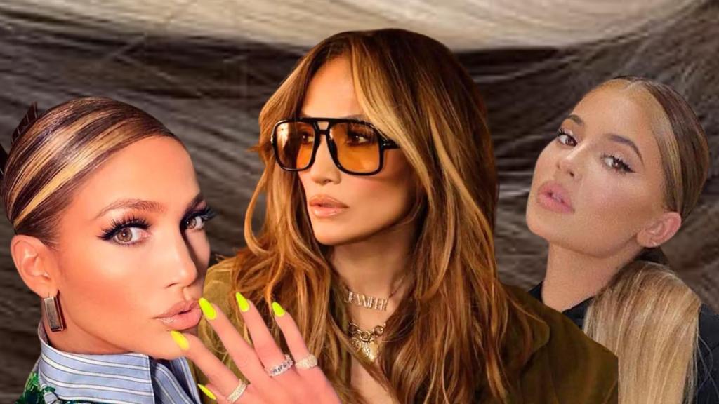 Montaje celebrities con mechas 'shatush' y 'chunky'.