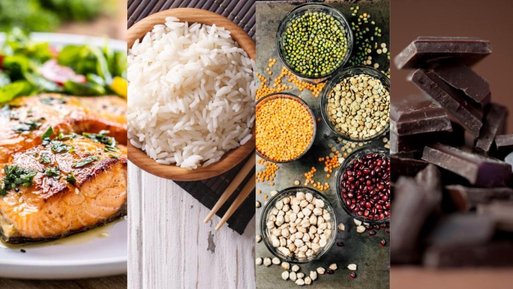 El salmón, el arroz, las lentejas y el chocolate negro son alimentos esenciales para uñas sanas.