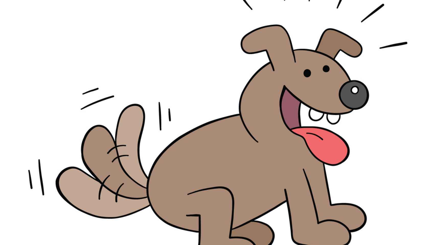 Ilustración de un perro moviendo la cola