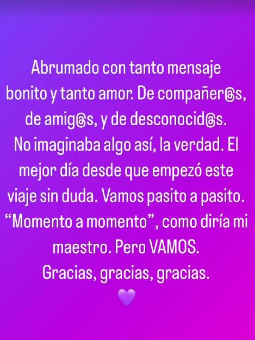 Publicación del actor Sergio Peris-Mencheta en su perfil de Instagram.