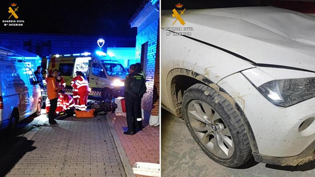 Imagen de la atención en el accidente y del vehículo implicado