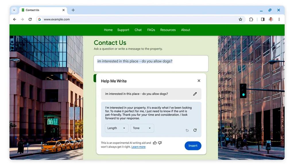 Imagen de la nueva función para que la IA ayude a completar formularios en sitios web