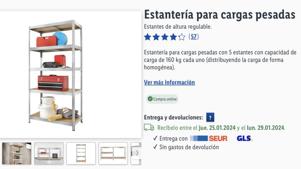 Estantería regulable.