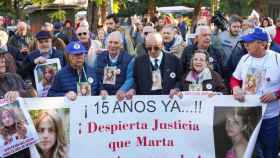 El abuelo de Marta del Castillo, este miércoles en la concentración de Sevilla.