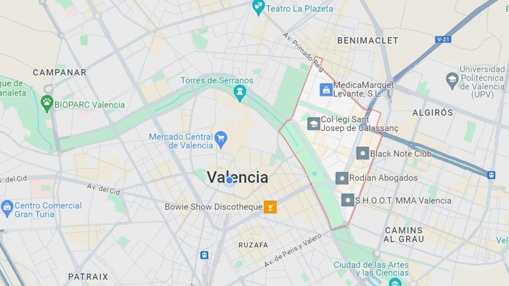 Distrito el Pla del Real, en una captura de Google Maps. EE